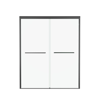 DeerValley DV-1SD0460B06 56–60" W x 72" H Double Sliding Shower Door for Walk-In Showers, Framed Bypass Door with Easy-Clean 1/4" (6mm) Tempered Glass, Durable Aluminum Frame, Matte Black