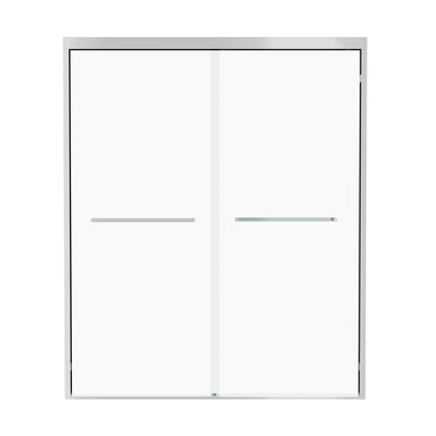 DeerValley DV-1SD0460B06 56–60" W x 72" H Double Sliding Shower Door for Walk-In Showers, Framed Bypass Door with Easy-Clean 1/4" (6mm) Tempered Glass, Durable Aluminum Frame, Matte Black