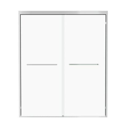 DeerValley DV-1SD0460B06 56–60" W x 72" H Double Sliding Shower Door for Walk-In Showers, Framed Bypass Door with Easy-Clean 1/4" (6mm) Tempered Glass, Durable Aluminum Frame, Matte Black