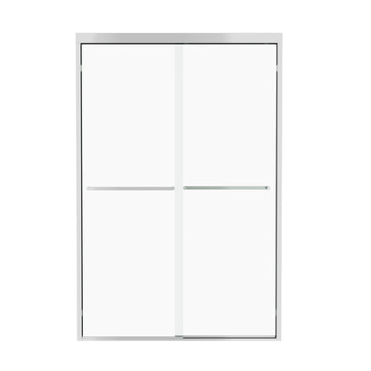 DeerValley DV-1SD0461B06 44"-48" W x 72" H Double Sliding Shower Door for Walk-In Showers, Framed Bypass Door with Easy-Clean 1/4" (6mm) Tempered Glass, Durable Aluminum Frame, Matte Black