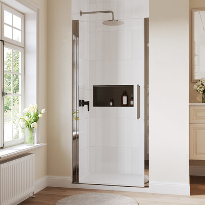 DeerValley DV-1SD0462B06 34" Framed Sliding Tub Door – 6mm Tempered Glass with Easy-Clean Coating