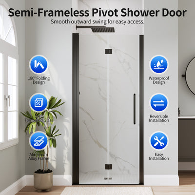 DeerValley DV-1SD0463B06 Bi-Fold Shower Door – 6mm Tempered Glass & Space-Saving