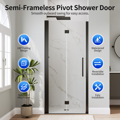 DeerValley DV-1SD0463B06 Bi-Fold Shower Door – 6mm Tempered Glass & Space-Saving