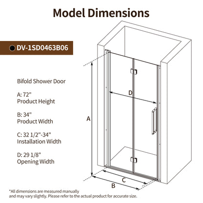 DeerValley DV-1SD0463B06 Bi-Fold Shower Door – 6mm Tempered Glass & Space-Saving