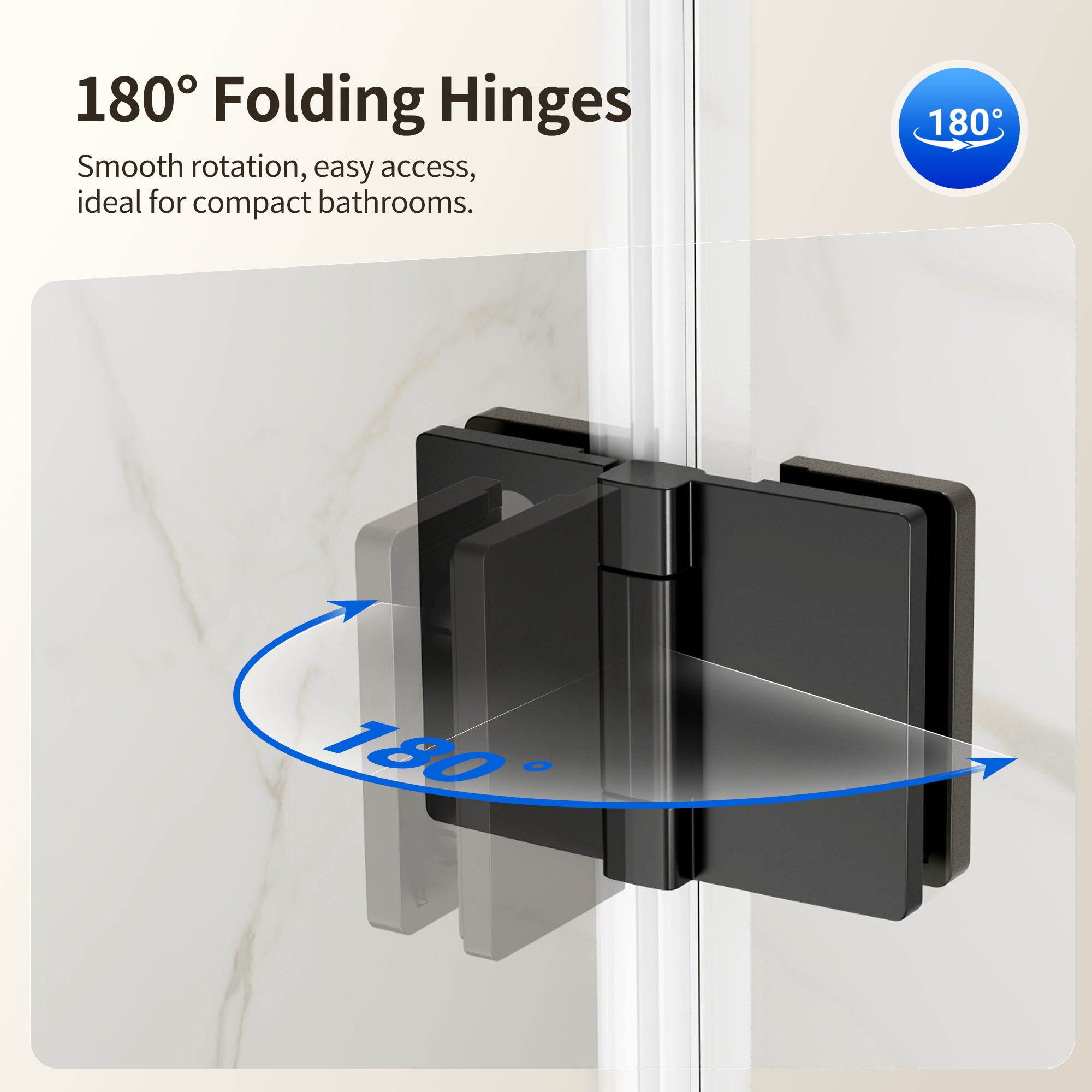 DeerValley DV-1SD0463B06 Bi-Fold Shower Door – 6mm Tempered Glass & Space-Saving