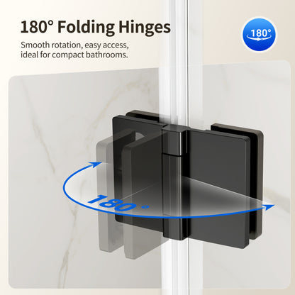 DeerValley DV-1SD0463B06 Bi-Fold Shower Door – 6mm Tempered Glass & Space-Saving
