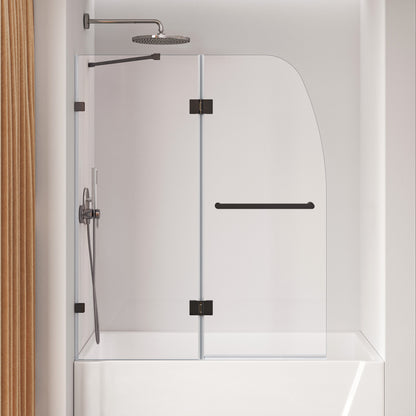 DeerValley DV-1SD0465B06 48" Frameless Bathtub Door, EasyClean & Towel Bar