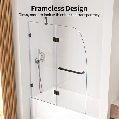 DeerValley DV-1SD0465B06 48" Frameless Bathtub Door, EasyClean & Towel Bar