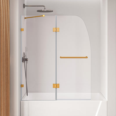 DeerValley DV-1SD0465B06 48" Frameless Bathtub Door, EasyClean & Towel Bar