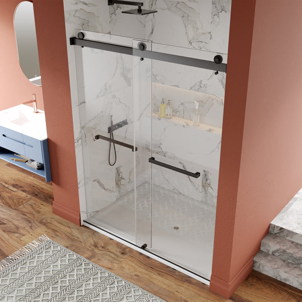 CONCORD 56" - 60" W x 76" H Shower Door, Double Sliding Frameless