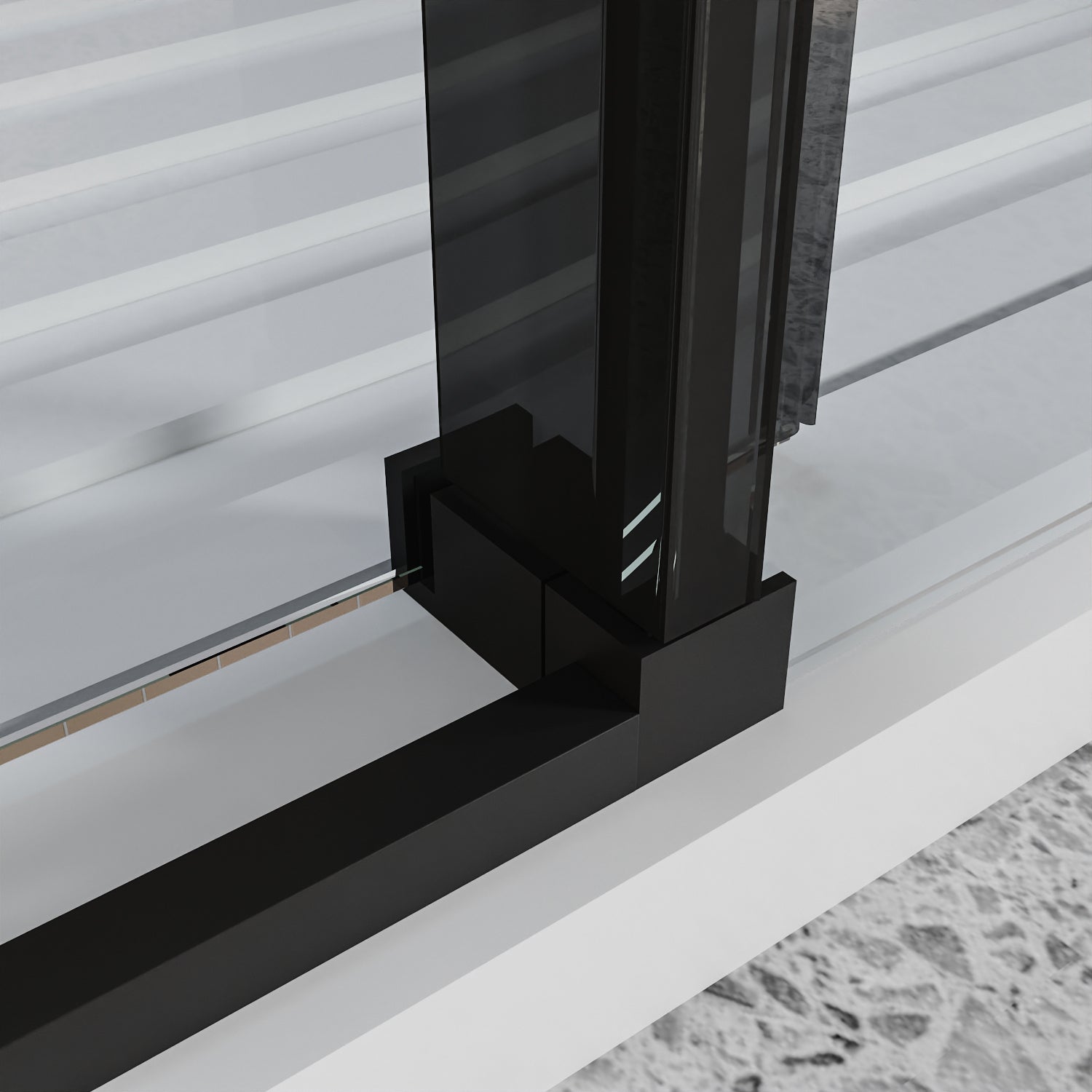 CONCORD 60"x 76" Shower Enclosure Single Sliding Frameless