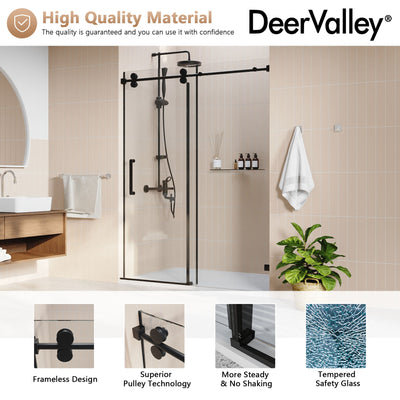DeerValley DV-1SD057 60"x 76" Shower Enclosure Single Sliding Frameless