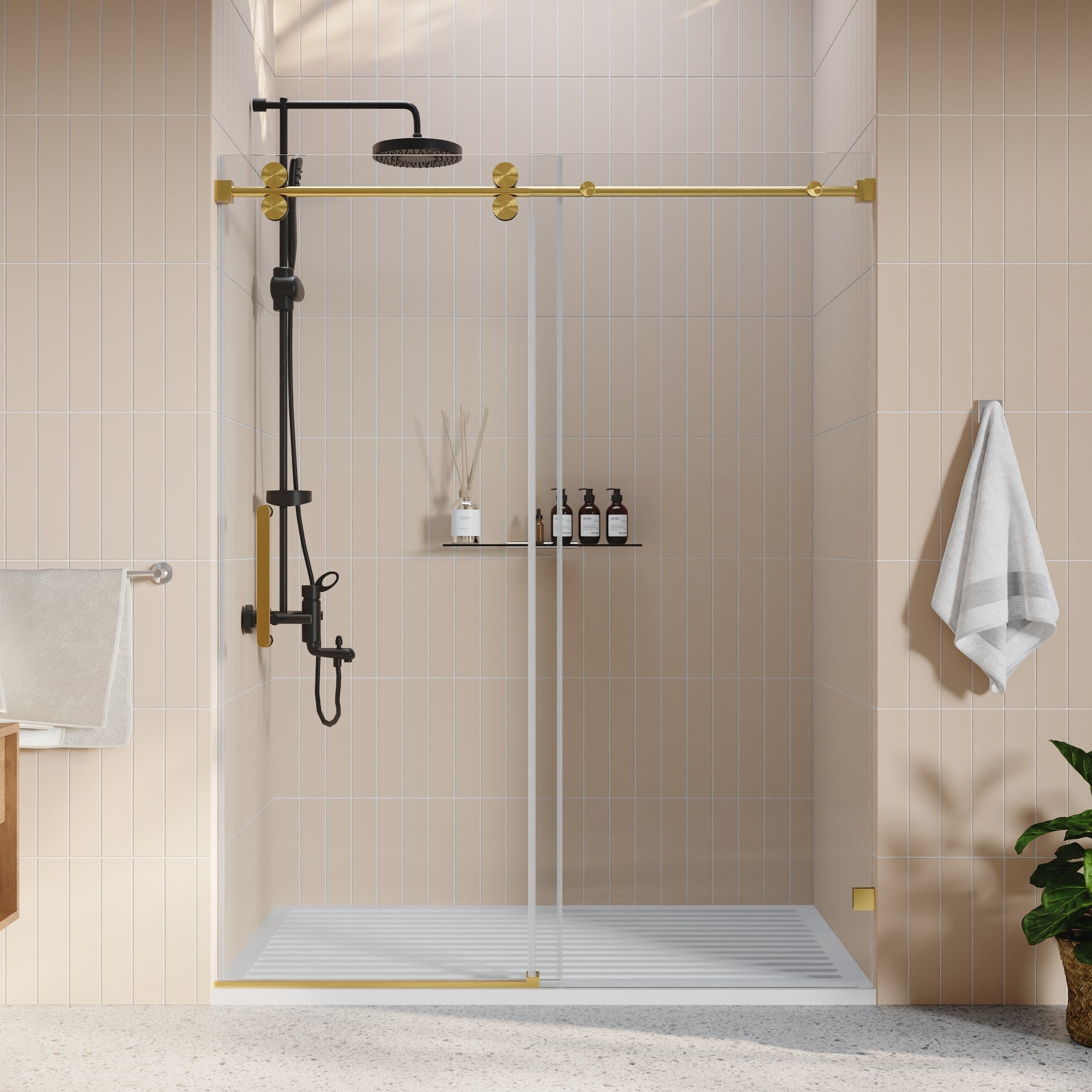 CONCORD 60"x 76" Shower Enclosure Single Sliding Frameless