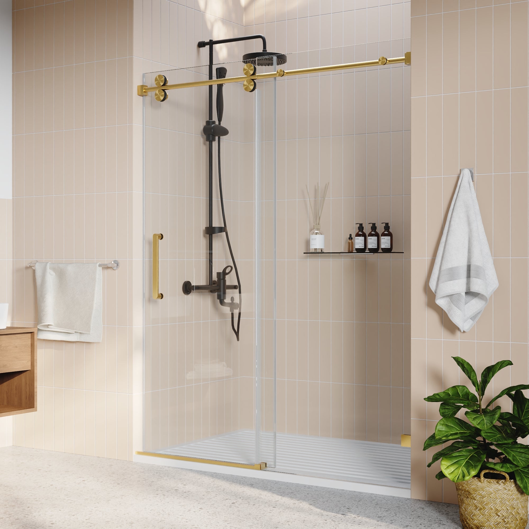 CONCORD 60"x 76" Shower Enclosure Single Sliding Frameless