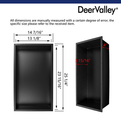 25.26" W X 14.44" H Rectangular Single Layer Shower Niche, Space-Saving