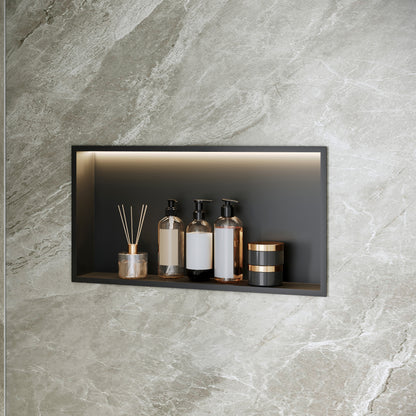 DeerValley DV-1SN0517 Shower Niche – Waterproof & Rustproof with Matte Black Recessed