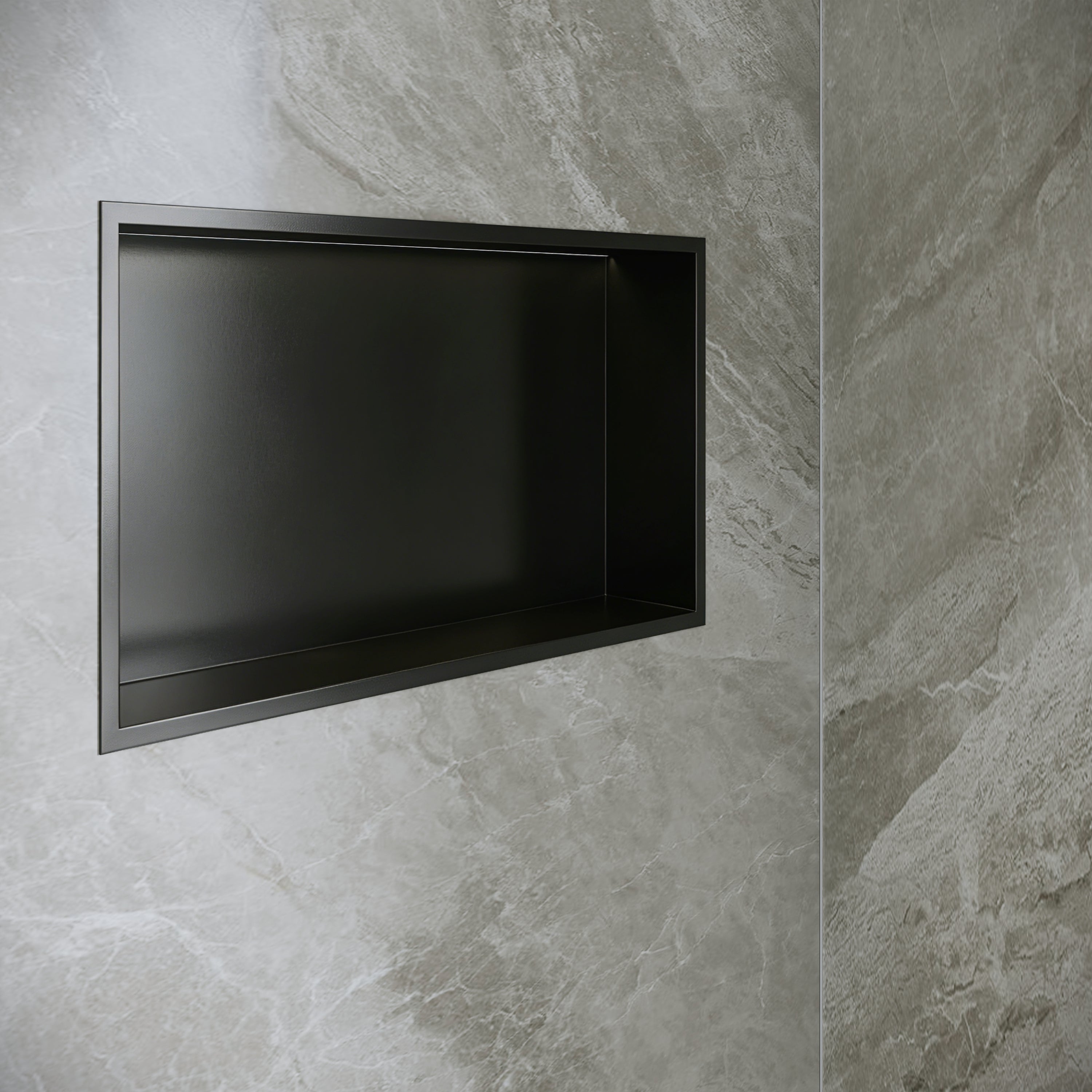 DeerValley DV-1SN0517 Shower Niche – Waterproof & Rustproof with Matte Black Recessed