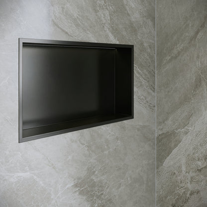 DeerValley DV-1SN0517 Shower Niche – Waterproof & Rustproof with Matte Black Recessed