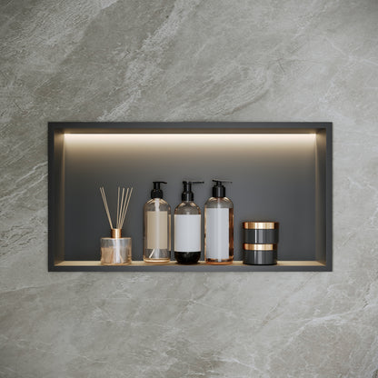 DeerValley DV-1SN0517 Shower Niche – Waterproof & Rustproof with Matte Black Recessed