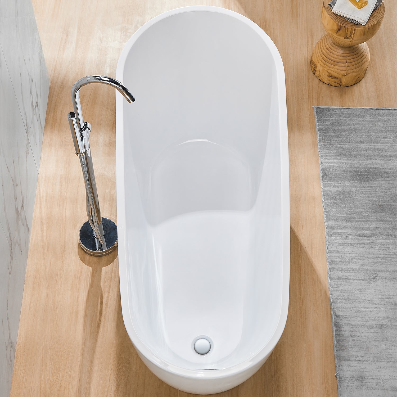 DeerValley Bath DeerValley DV-1T173 Prism 67" x 29" Freestanding Soaking Acrylic Bathtub