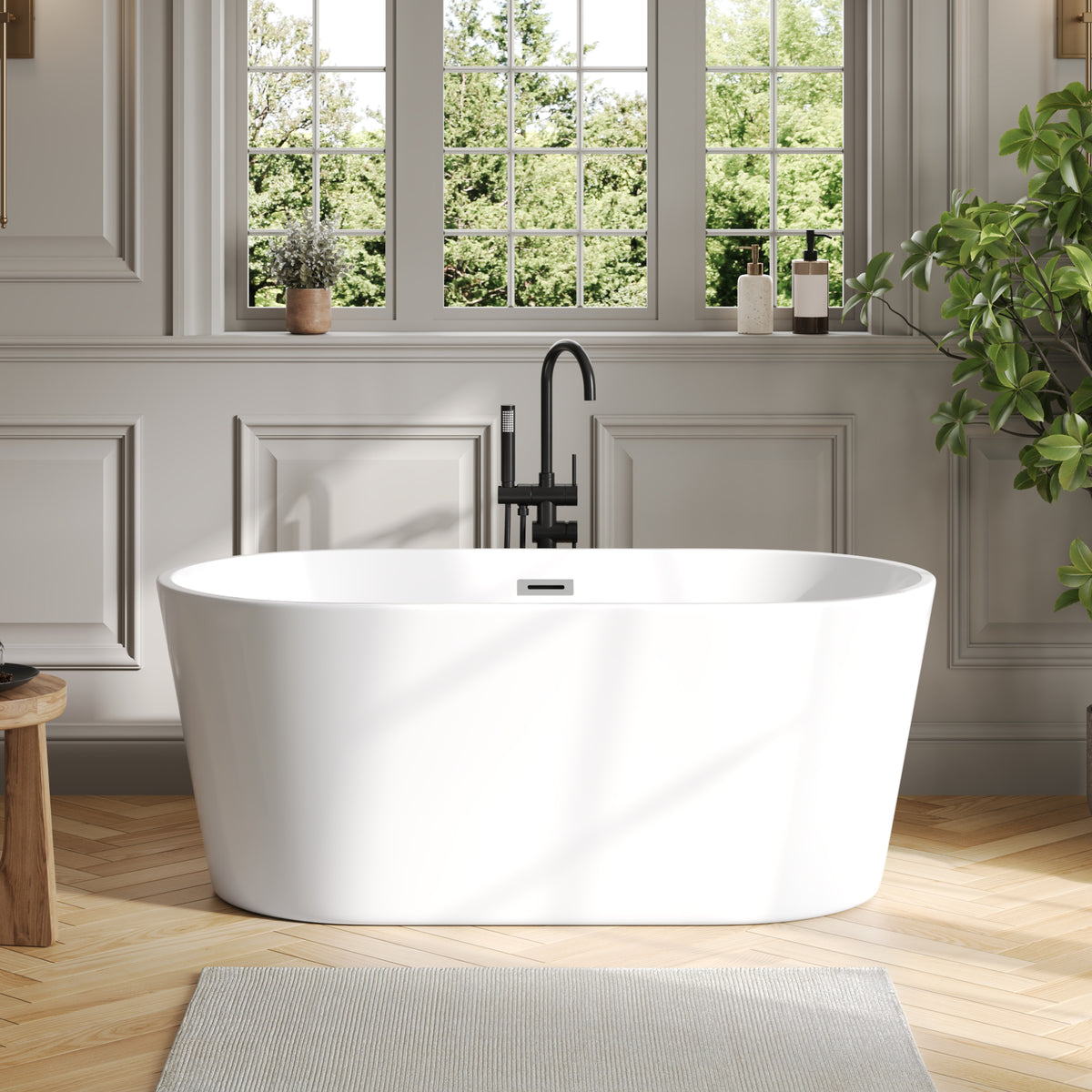 DeerValley DV-1T0582 Freestanding Soaking Tub, Deep 14" Water Depth & Leak-Proof Design