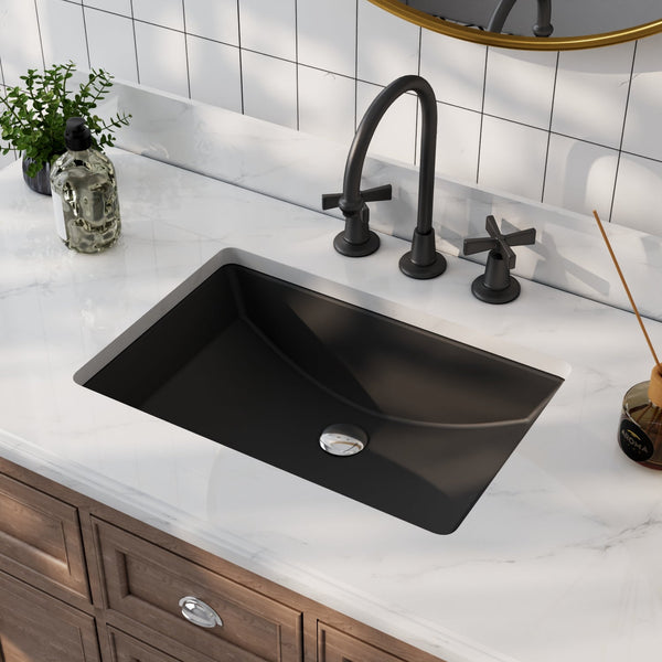 DeerValley Ally 21*15 Vitreous China Undermount Rectangular Space-Saving Bathroom Sink with Overflow Hole DV-1U101/0085/0086