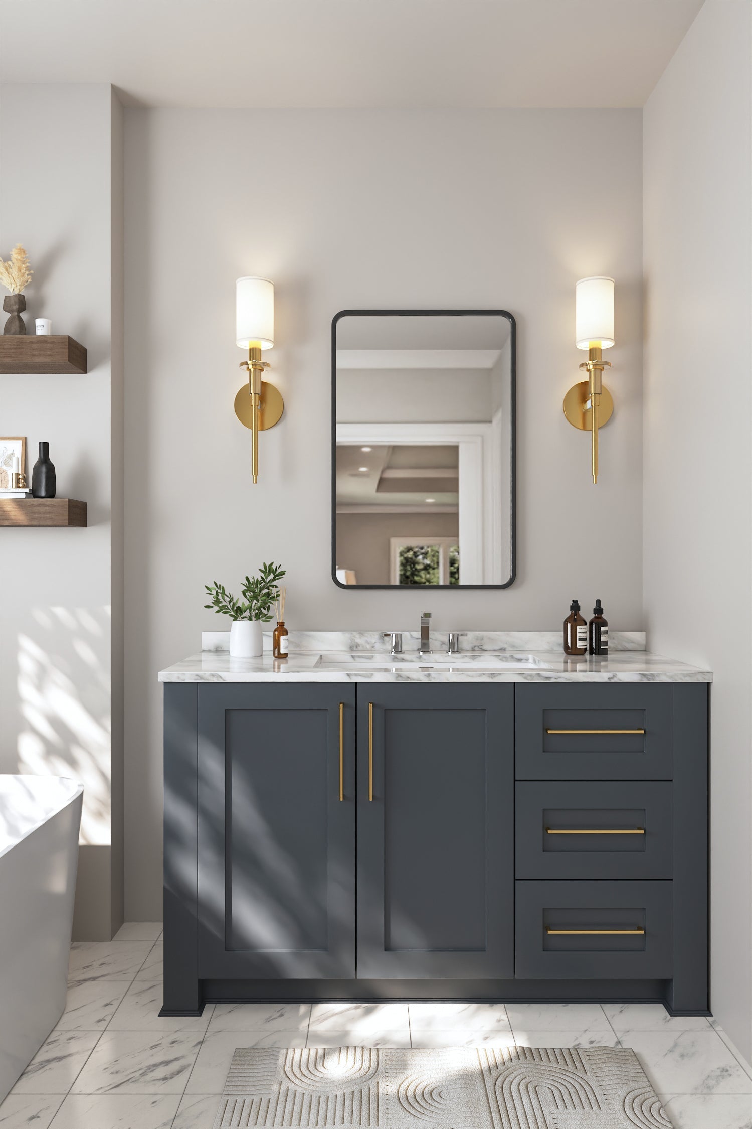 27.5" x 16" Rectangular Undermount Bathroom Sink, Overflow Hole