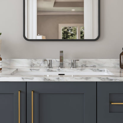 27.5" x 16" Rectangular Undermount Bathroom Sink, Overflow Hole