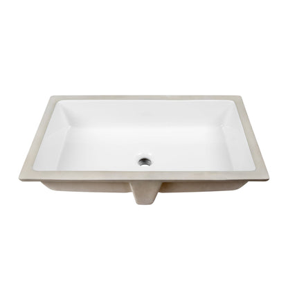 27.5" x 16" Rectangular Undermount Bathroom Sink, Overflow Hole