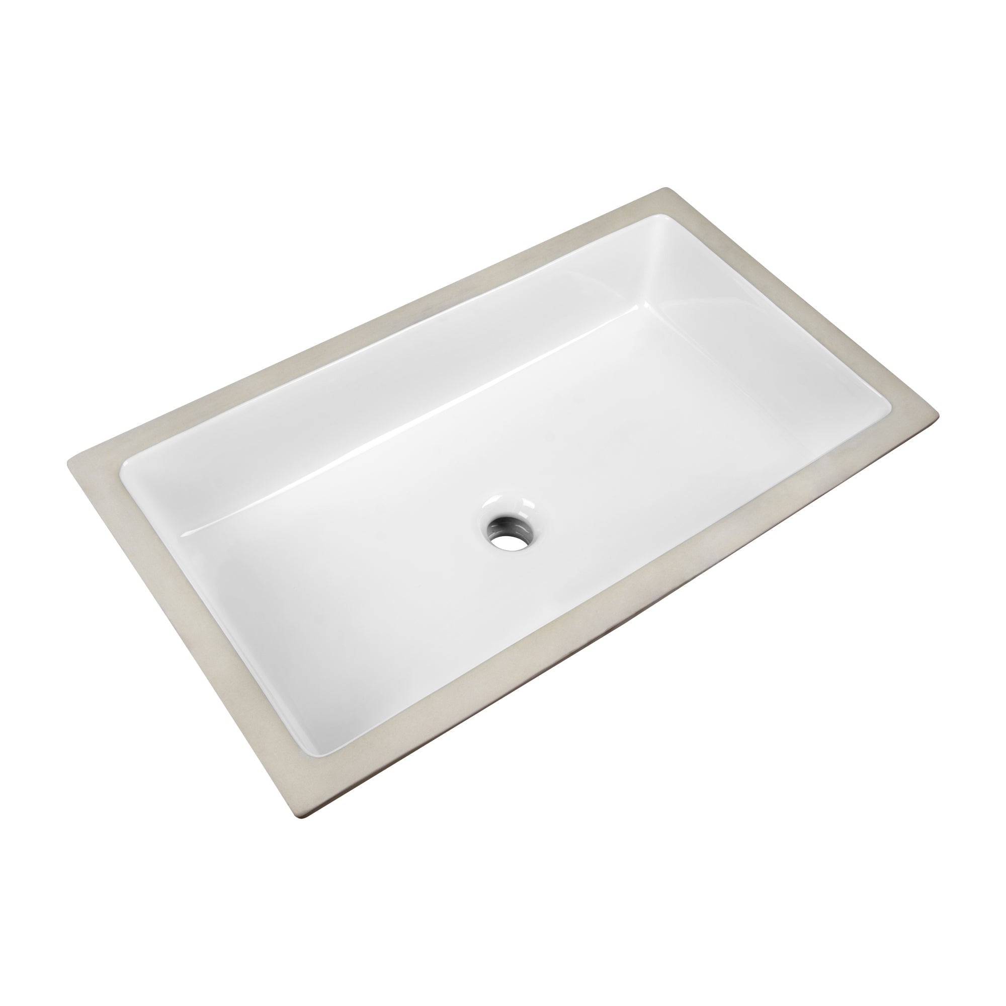 27.5" x 16" Rectangular Undermount Bathroom Sink, Overflow Hole