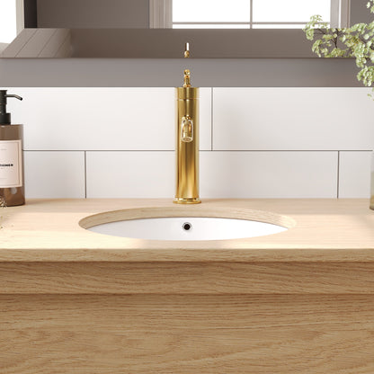 16.14"x15.95"  Round Undermount Bathroom Sink, Overflow Hole