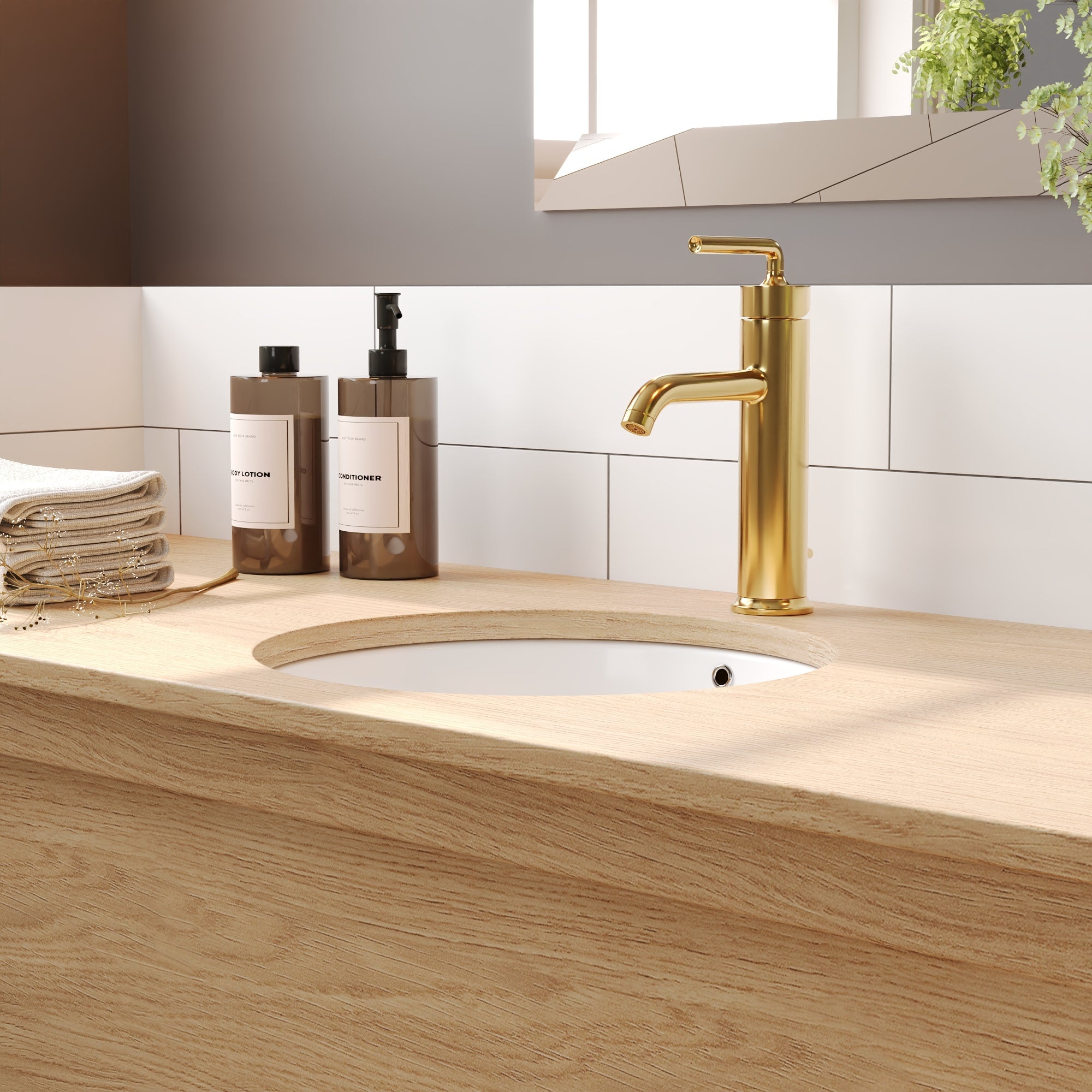 16.14"x15.95"  Round Undermount Bathroom Sink, Overflow Hole