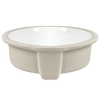 16.14"x15.95"  Round Undermount Bathroom Sink, Overflow Hole