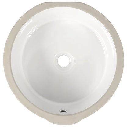 16.14"x15.95"  Round Undermount Bathroom Sink, Overflow Hole