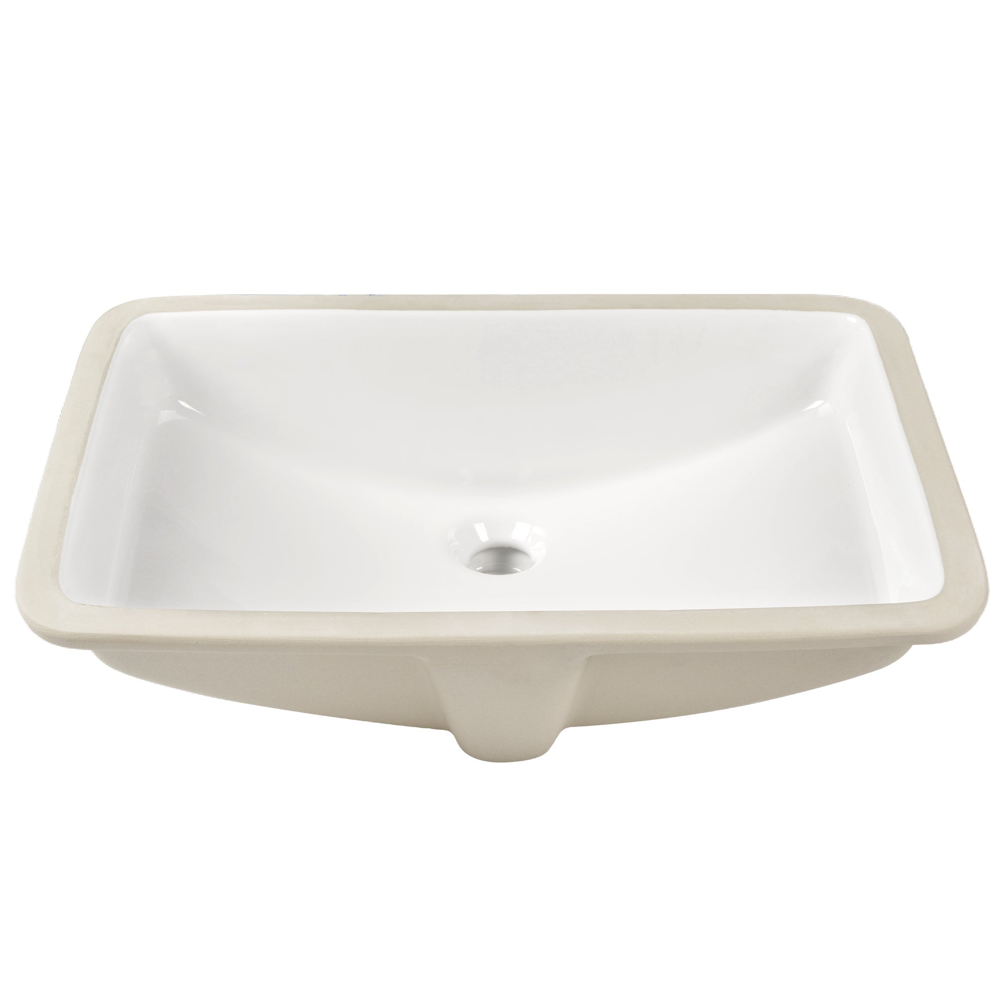 24.02"x16.85" Rectangular Undermount Bathroom Sink, Overflow