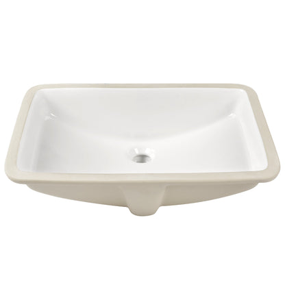 24.02"x16.85" Rectangular Undermount Bathroom Sink, Overflow