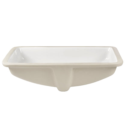24.02"x16.85" Rectangular Undermount Bathroom Sink, Overflow