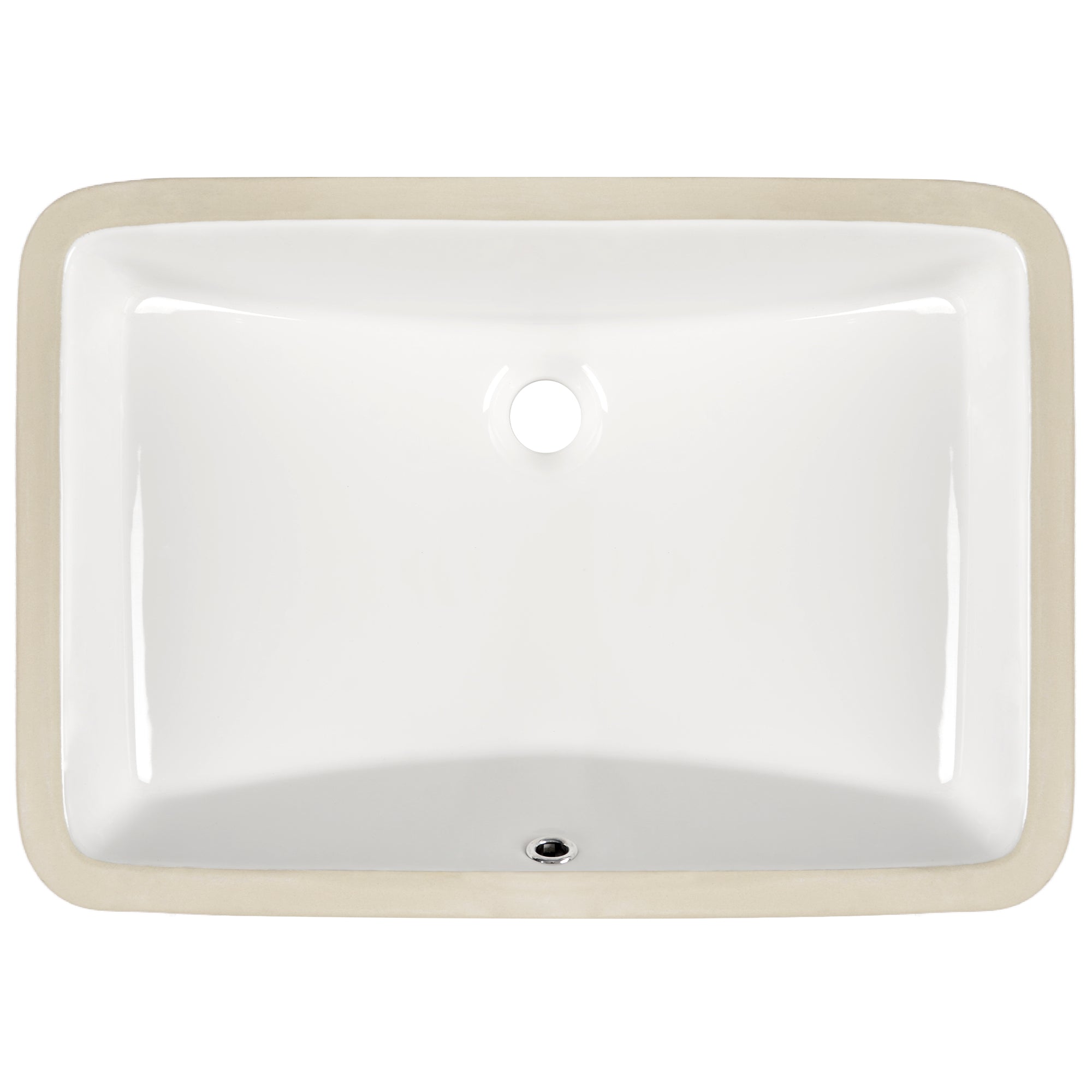 24.02"x16.85" Rectangular Undermount Bathroom Sink, Overflow
