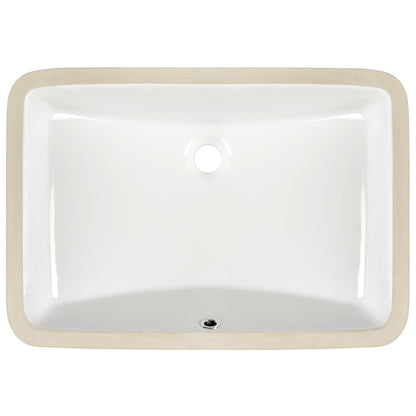 24.02"x16.85" Rectangular Undermount Bathroom Sink, Overflow