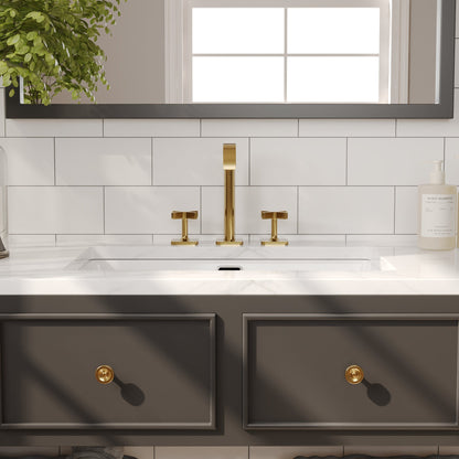 23.9"x15.79" Undermount Bathroom Sink Rectangular, with Flat Overflow