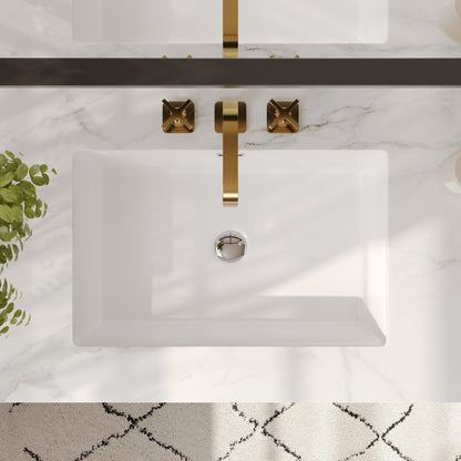 23.9"x15.79" Undermount Bathroom Sink Rectangular, with Flat Overflow