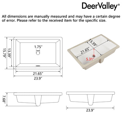Undermount Bathroom Sinks Specifications