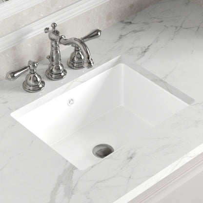DeerValley DV-1U0477 18 x 13.5 Inch Undermount Bathroom Sink, White Ceramic Under Counter Bathroom Sinks, Modern Lavatory Vanity Bath Wash Bowl Basin with Overflow