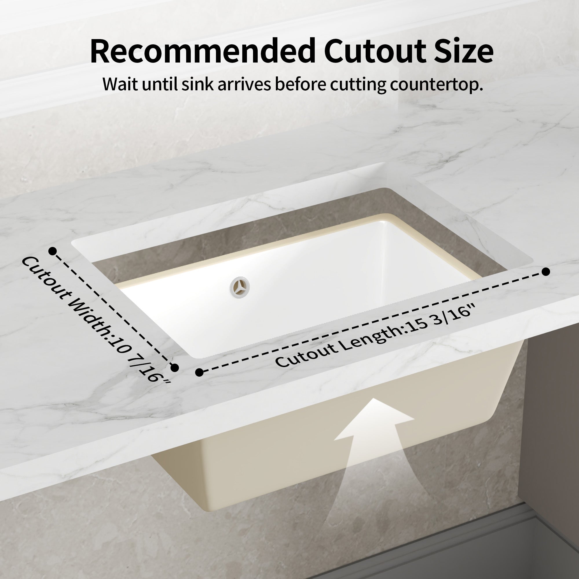 DeerValley DV-1U0477 18 x 13.5 Inch Undermount Bathroom Sink, White Ceramic Under Counter Bathroom Sinks, Modern Lavatory Vanity Bath Wash Bowl Basin with Overflow