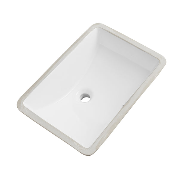 ALLY 21" X 15" Rectangular Undermount Bathroom Sink, Overflow Hole With Multiple Colors