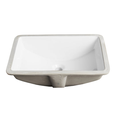 ALLY 21" X 15" Rectangular Undermount Bathroom Sink, Overflow Hole With Multiple Colors