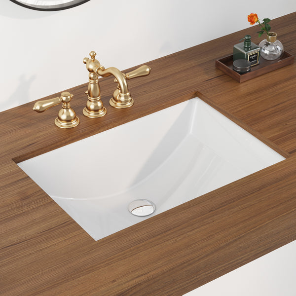 ALLY 21" X 15" Rectangular Undermount Bathroom Sink, Overflow Hole With Multiple Colors