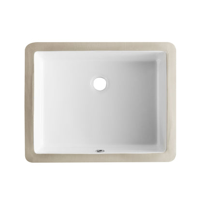 URSA 21" X 15" Rectangular Undermount Bathroom Sink, Overflow Hole With Multiple Colors