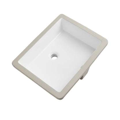 URSA 21" X 15" Rectangular Undermount Bathroom Sink, Overflow Hole With Multiple Colors