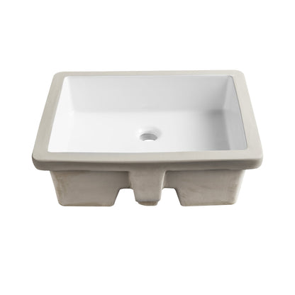 URSA 21" X 15" Rectangular Undermount Bathroom Sink, Overflow Hole With Multiple Colors